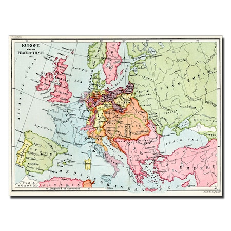 'Map Of Europe After The Peace Of Tilsit 1807' Canvas Art,22x32